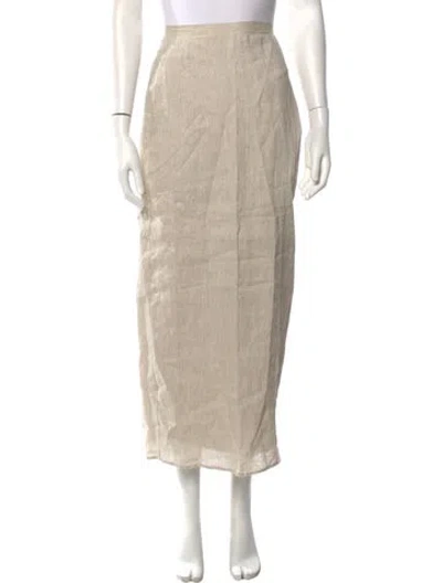 Pre-owned Dissh Linen Long Skirt In Neutrals