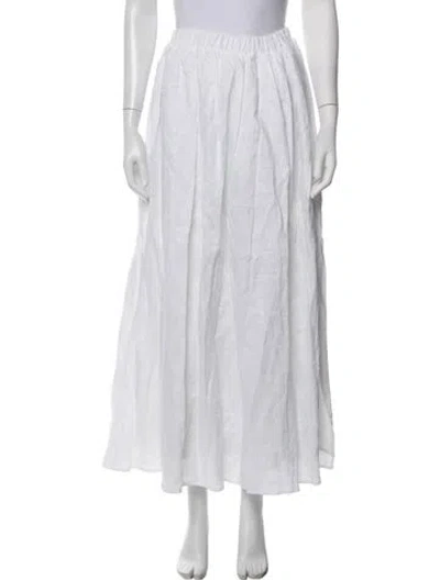 Pre-owned Dissh Linen Long Skirt W/ Tags In White
