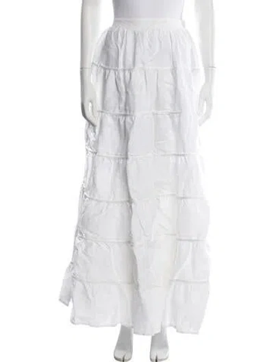 Pre-owned Dissh Linen Long Skirt W/ Tags In White