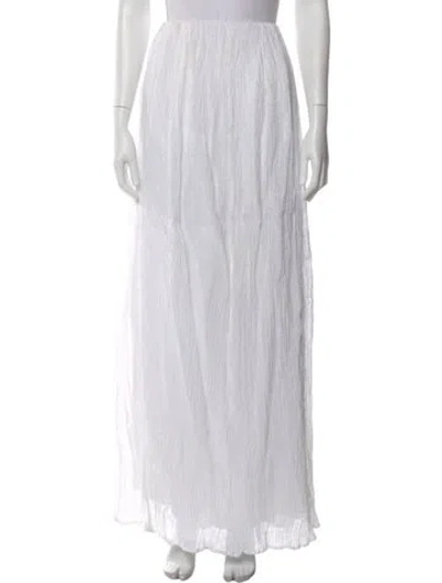 Pre-owned Dissh Linen Long Skirt In White