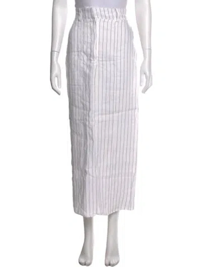 Pre-owned Dissh Linen Long Skirt In White