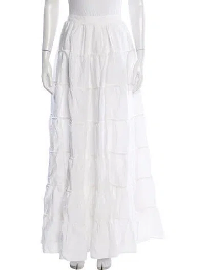 Pre-owned Dissh Linen Long Skirt In White