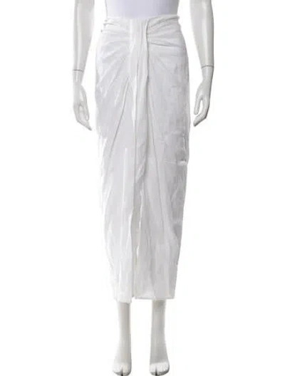 Pre-owned Dissh Linen Long Skirt In White