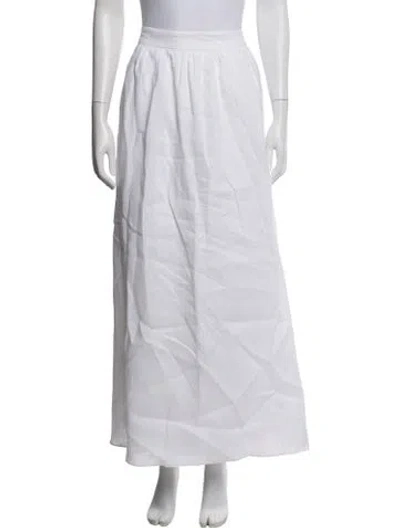 Pre-owned Dissh Linen Long Skirt In White