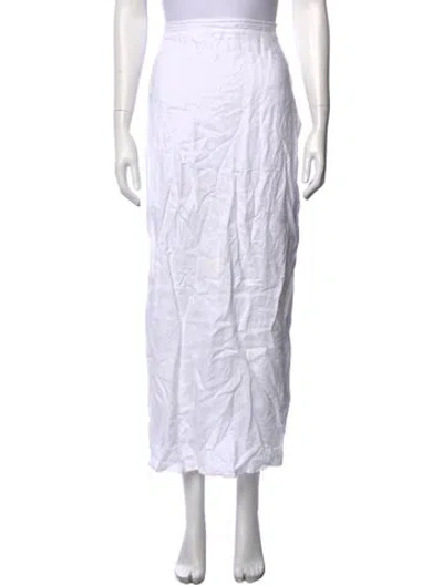 Pre-owned Dissh Linen Long Skirt In White