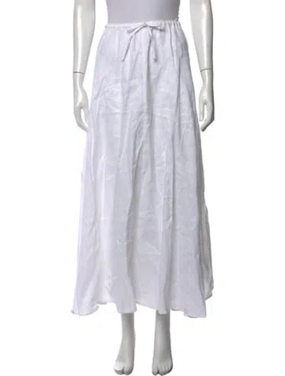 Pre-owned Dissh Linen Long Skirt In White