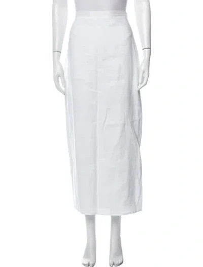 Pre-owned Dissh Linen Long Skirt In White