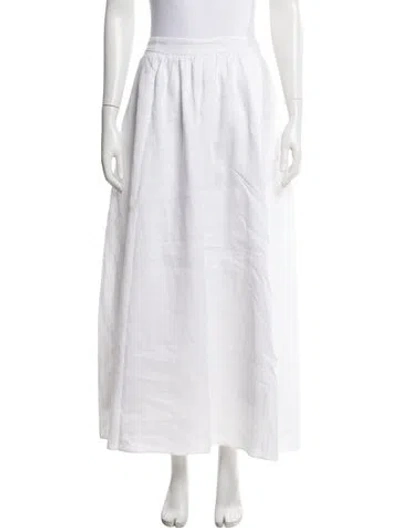 Pre-owned Dissh Linen Long Skirt In White