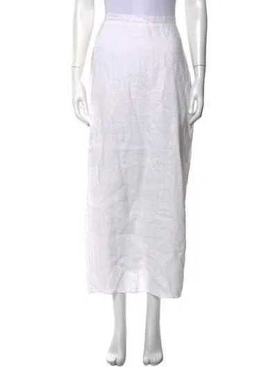 Pre-owned Dissh Linen Long Skirt In White