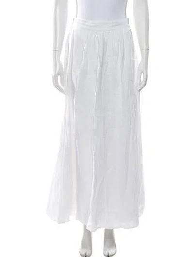 Pre-owned Dissh Linen Long Skirt In White