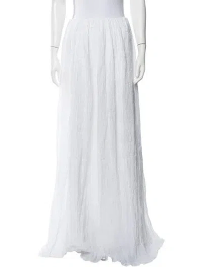 Pre-owned Dissh Linen Long Skirt In White
