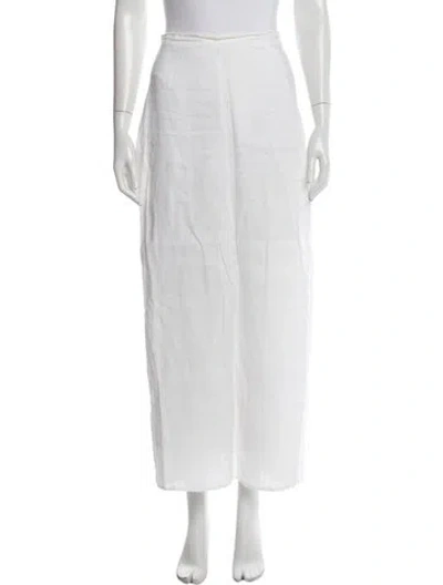 Pre-owned Dissh Linen Long Skirt In White