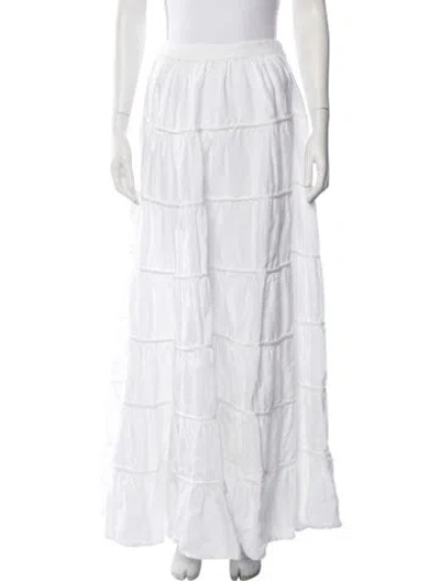 Pre-owned Dissh Linen Long Skirt In White