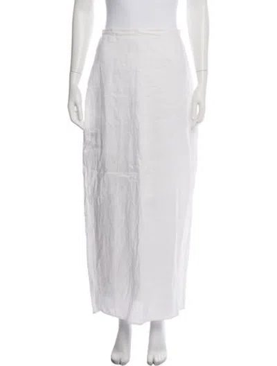Pre-owned Dissh Linen Long Skirt In White
