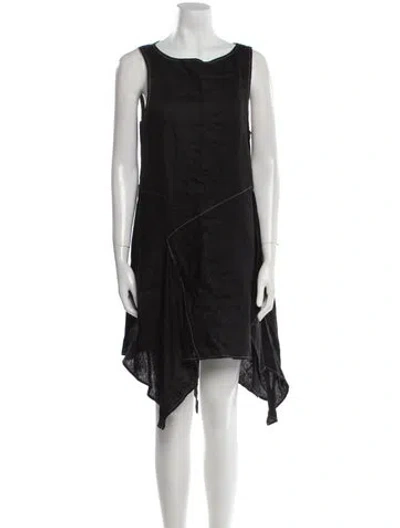 Pre-owned Dissh Linen Midi Length Dress In Black