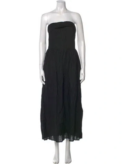 Pre-owned Dissh Linen Midi Length Dress In Black