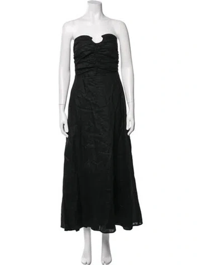 Pre-owned Dissh Linen Midi Length Dress In Black