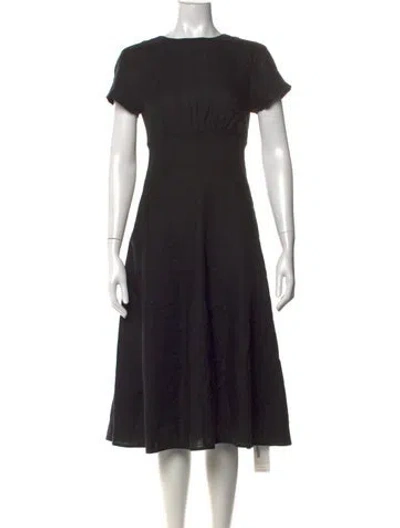 Pre-owned Dissh Linen Midi Length Dress In Black