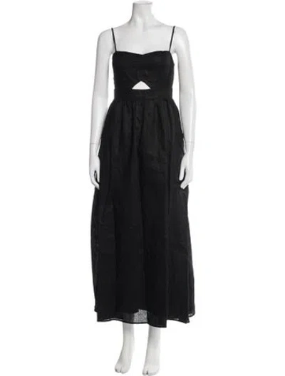Pre-owned Dissh Linen Midi Length Dress In Black