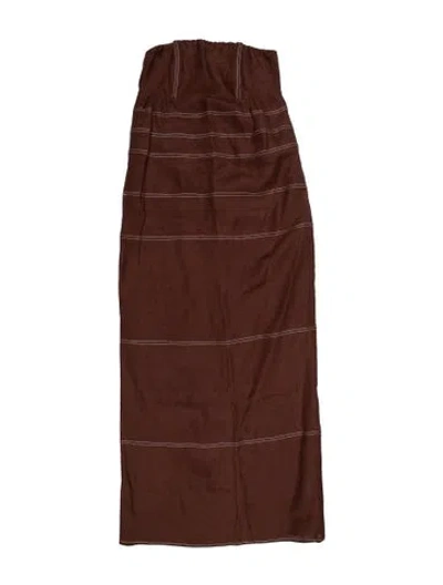 Pre-owned Dissh Linen Midi Length Dress In Brown