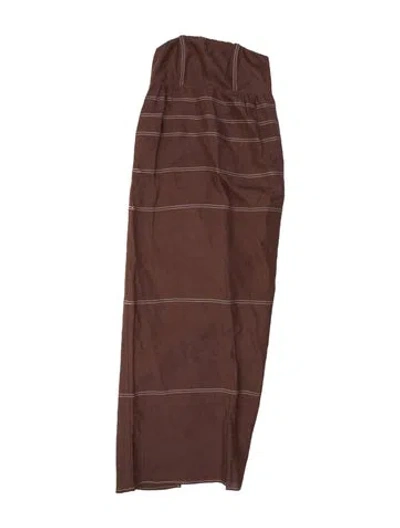 Pre-owned Dissh Linen Midi Length Dress In Brown