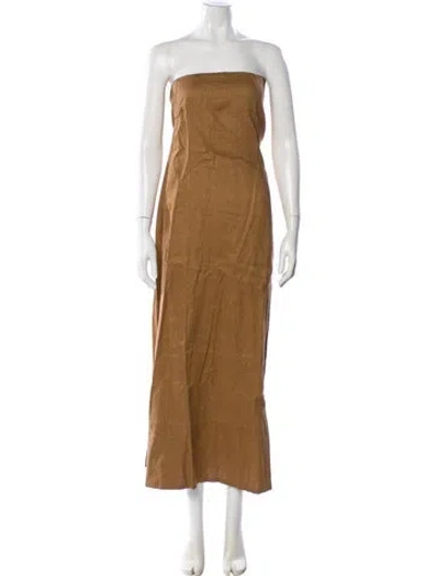 Pre-owned Dissh Linen Midi Length Dress In Green