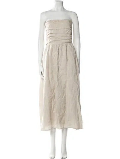 Pre-owned Dissh Linen Midi Length Dress In Neutral