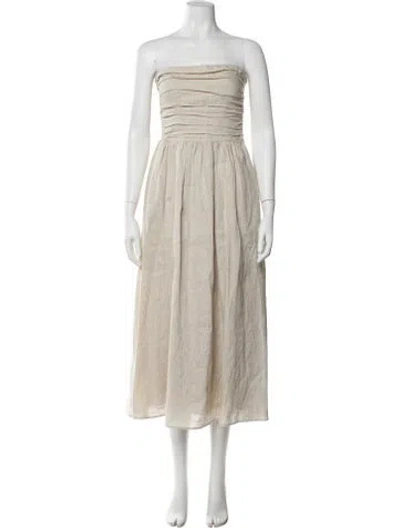 Pre-owned Dissh Linen Midi Length Dress In Neutral