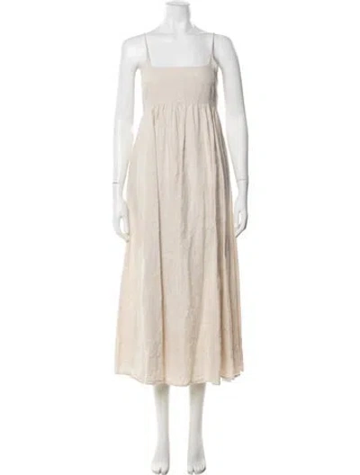 Pre-owned Dissh Linen Midi Length Dress In Neutral