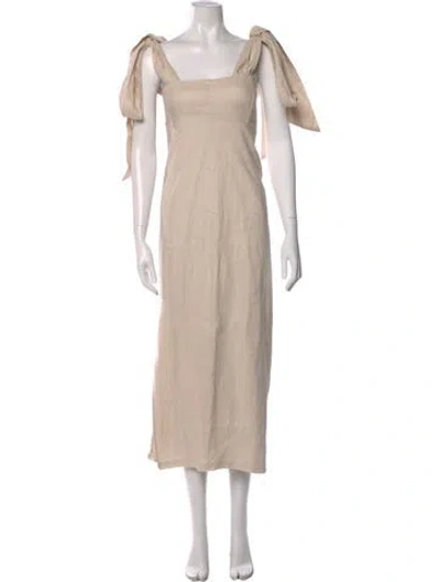Pre-owned Dissh Linen Midi Length Dress In Neutral