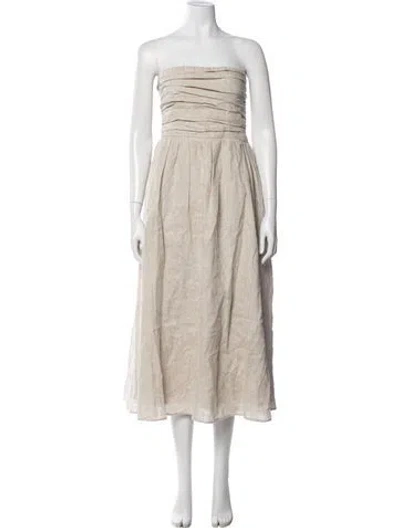 Pre-owned Dissh Linen Midi Length Dress In Neutral