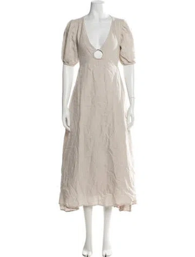 Pre-owned Dissh Linen Midi Length Dress In Neutrals