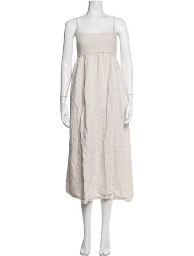Pre-owned Dissh Linen Midi Length Dress In Neutrals