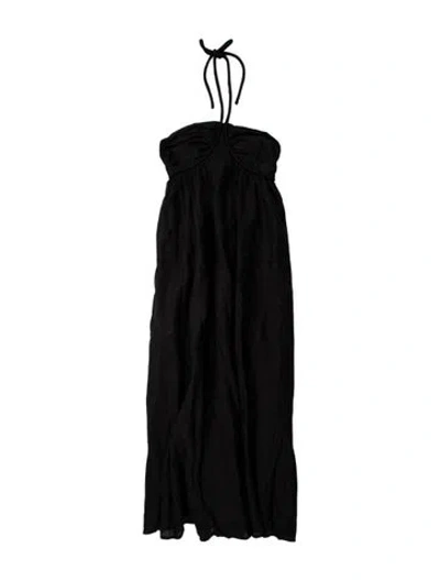 Pre-owned Dissh Linen Midi Length Dress W/ Tags In Black