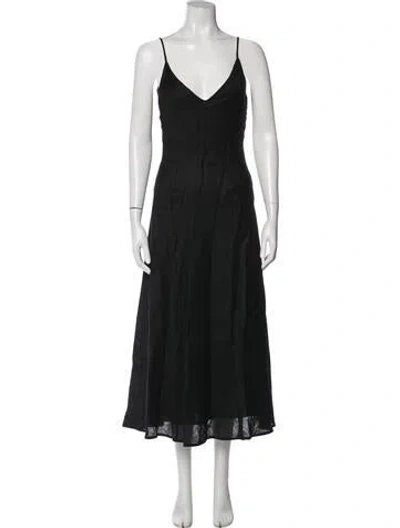 Pre-owned Dissh Linen Midi Length Dress W/ Tags In Black