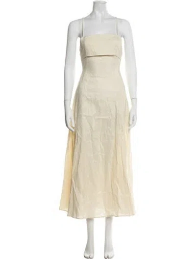 Pre-owned Dissh Linen Midi Length Dress W/ Tags In Neutral