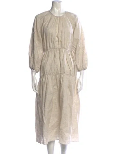 Pre-owned Dissh Linen Midi Length Dress W/ Tags In Neutrals