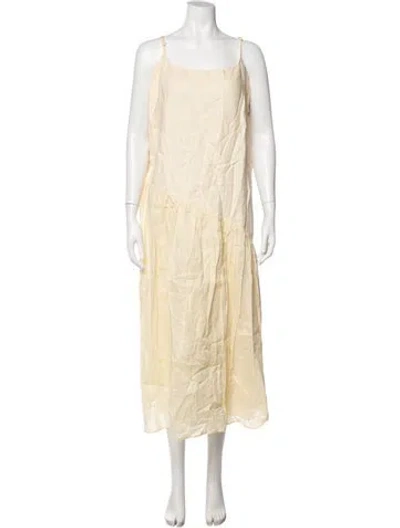 Pre-owned Dissh Linen Midi Length Dress W/ Tags In Neutrals