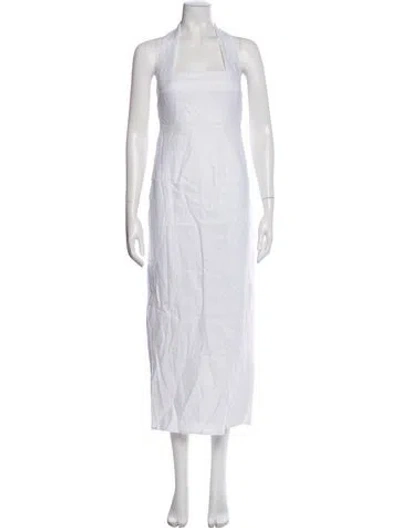 Pre-owned Dissh Linen Midi Length Dress W/ Tags In White