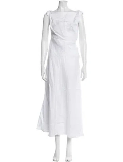 Pre-owned Dissh Linen Midi Length Dress W/ Tags In White