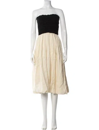 Pre-owned Dissh Linen Midi Length Dress In Yellow