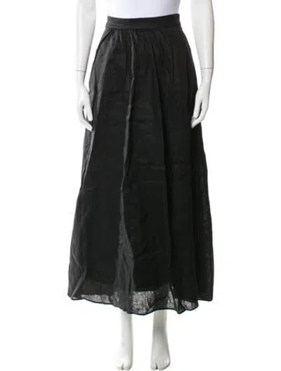 Pre-owned Dissh Linen Midi Length Skirt In Black