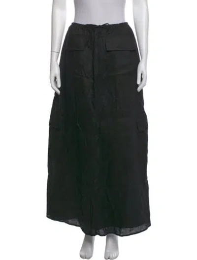 Pre-owned Dissh Linen Midi Length Skirt In Black