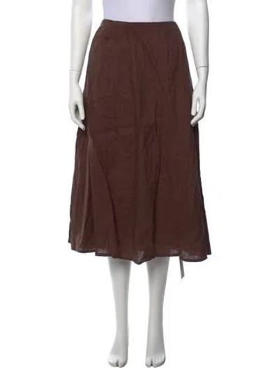 Pre-owned Dissh Linen Midi Length Skirt In Brown