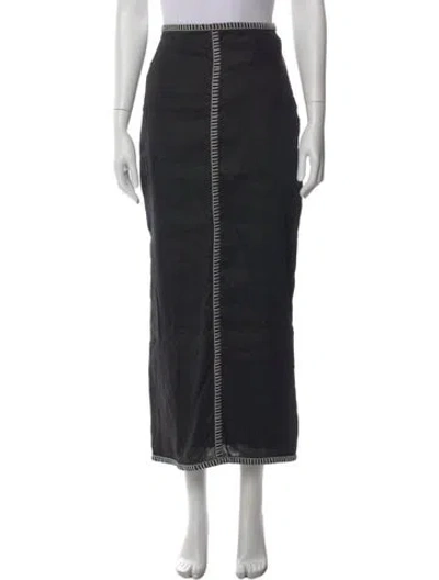 Pre-owned Dissh Linen Midi Length Skirt W/ Tags In Black