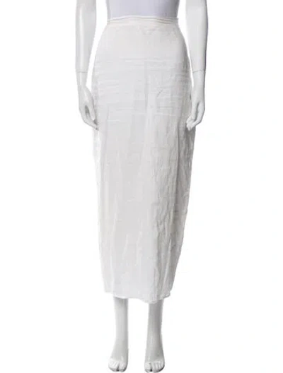 Pre-owned Dissh Linen Midi Length Skirt In White