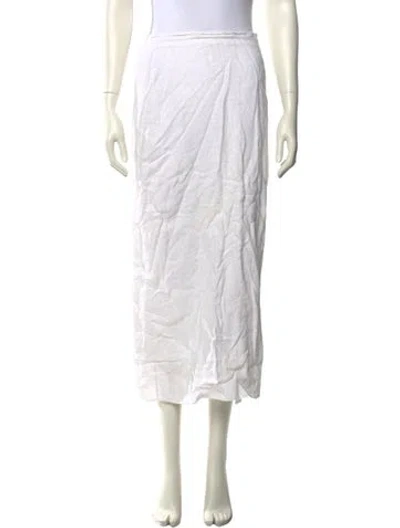Pre-owned Dissh Linen Midi Length Skirt In White