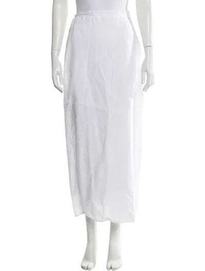 Pre-owned Dissh Linen Midi Length Skirt In White