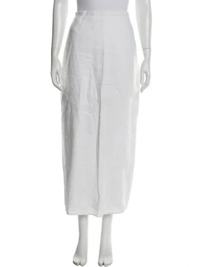 Pre-owned Dissh Linen Midi Length Skirt In White