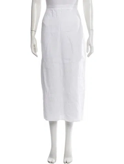 Pre-owned Dissh Linen Midi Length Skirt In White